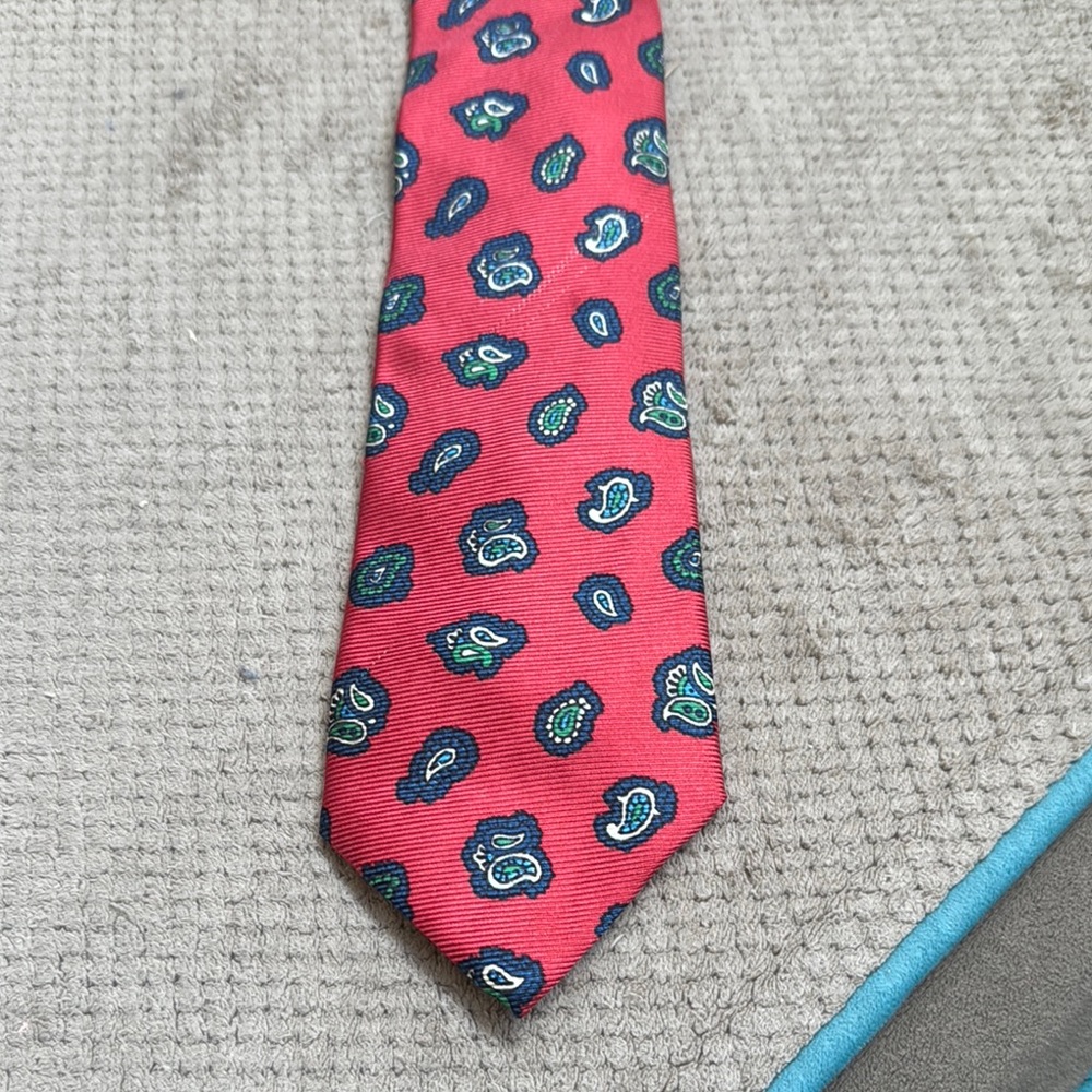 J. Crew Red and Blue Paisley Tie